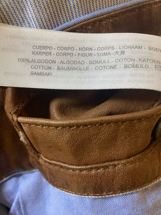 Chaqueta de piel Massimo Dutti marrón