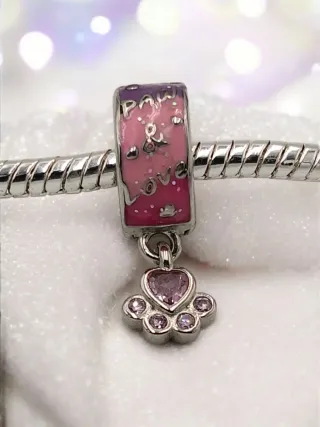 Clip Rosa Huella Corazón Colgante