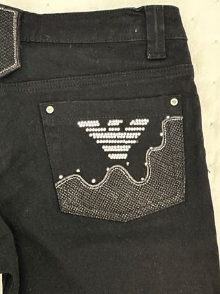 Vaqueros Armani Jeans negros con cristales Talla M