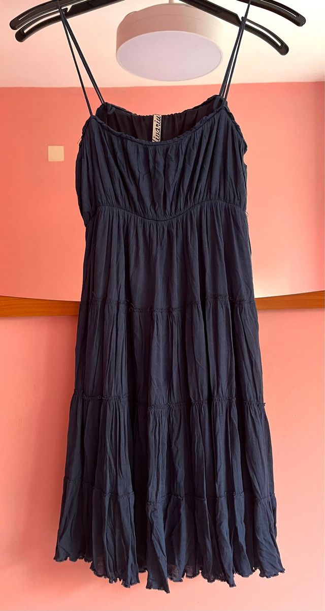 Vestido azul Stradivarius tirantes