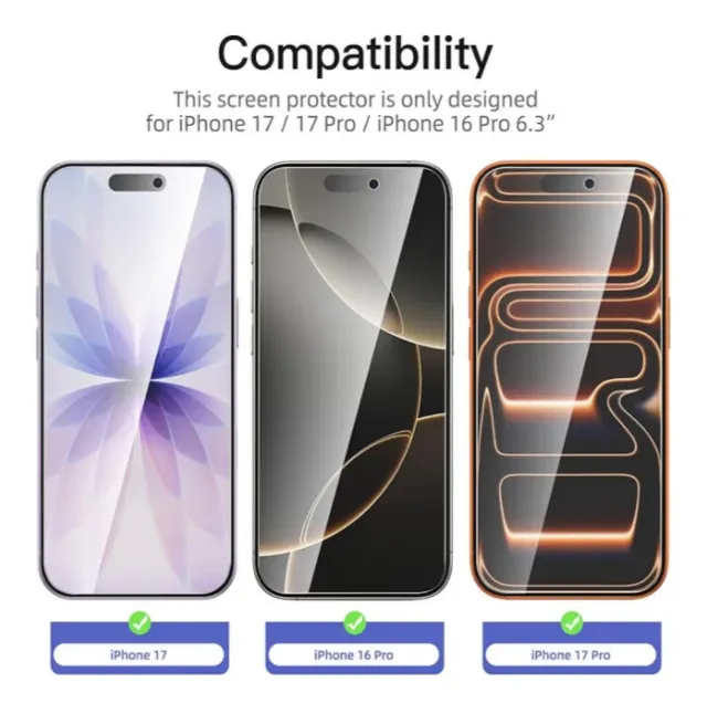 3 Protectores Pantalla iPhone 16 Pro