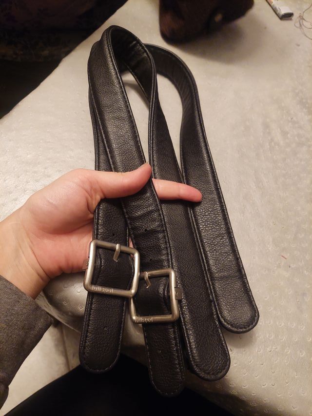 Manici borsa neri lunghi con fibbia regolabili