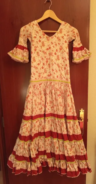 Traje de flamenca niña estampado floral