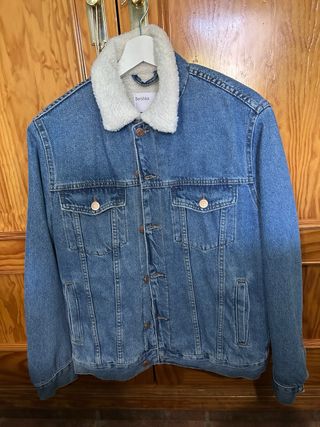 Chaqueta Vaquera Borrego Bershka Azul