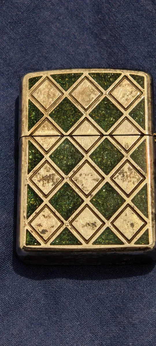 Accendino Zippo Armor Vintage Diamanti Verdi