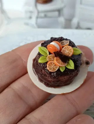 Torta miniatura dollhouse cioccolato arancia