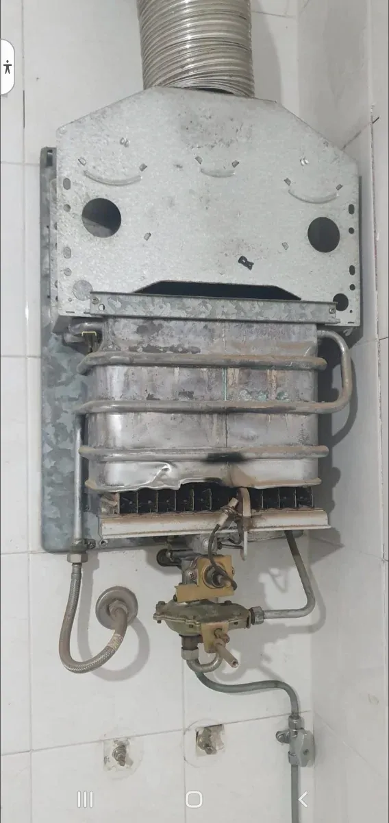 Calentador de gas EDESA blanco y beige