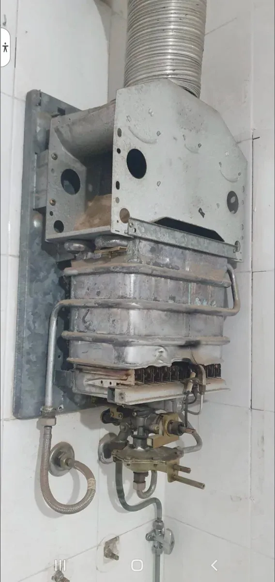 Calentador de gas EDESA blanco y beige