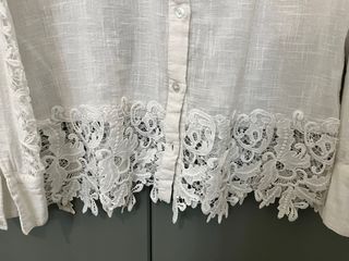 Camisa Sfera Algodón Encaje Talla S