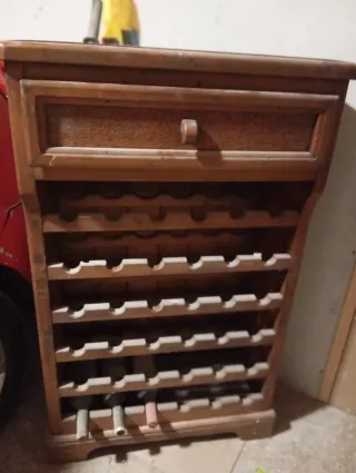 Botellero Rústico Madera Cajón