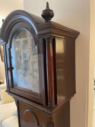 Reloj de pie madera TEMPUS FUGIT.