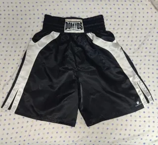 Pantalón de boxeo Domyos negro y blanco