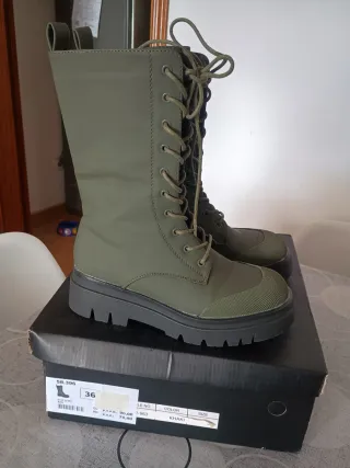 Botas altas Stay verde militar talla 36