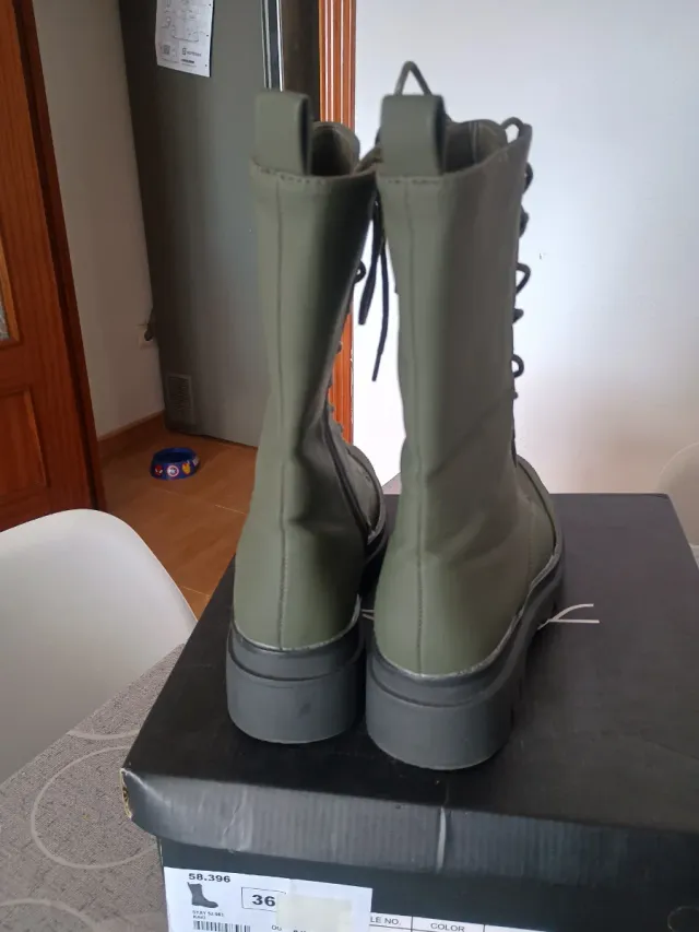 Botas altas Stay verde militar talla 36
