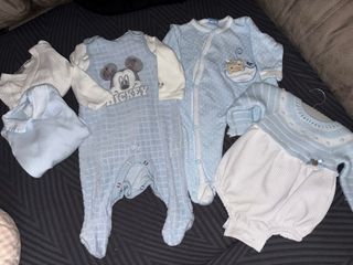 lote Ropa Bebé Azul y Blanco