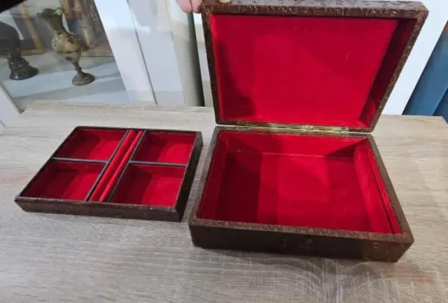 Joyero cuero repujado artesanal Don Quijote