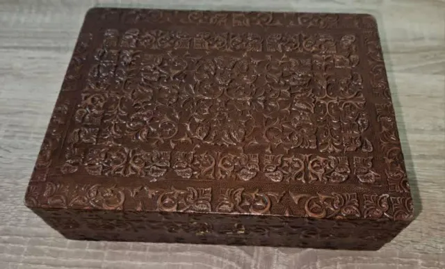 Joyero cuero repujado artesanal Don Quijote