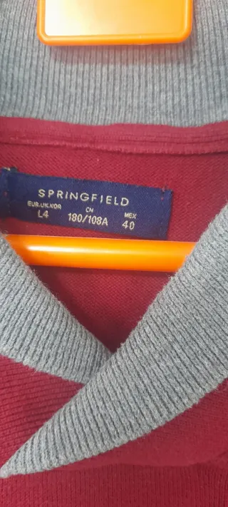 Jersey Hombre Rayas Rojo Gris Talla L