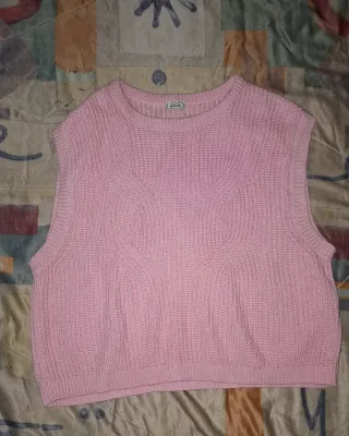 Chaleco rosa tejido talla única