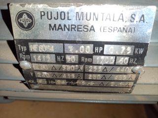 Motor reductor con freno marca PUYOL MUNTALA