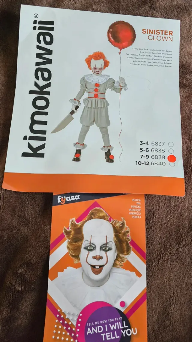 Disfraz Infantil Payaso Siniestro Talla 7-9