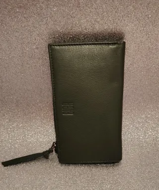 Billetero BIBA mujer piel natural verde oscuro