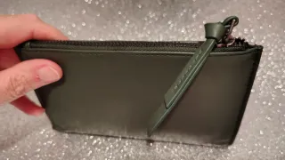 Billetero BIBA mujer piel natural verde oscuro