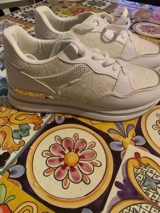 Sneakers bianche glitter N.39