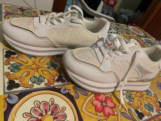 Sneakers bianche glitter N.39