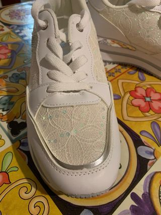 Sneakers bianche glitter N.39