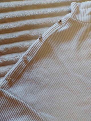 Jersey de Canalé con Botones Joya Mujer