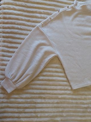 Jersey de Canalé con Botones Joya Mujer