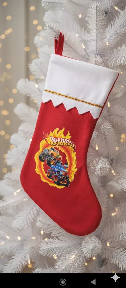 Bota Navideña  de Hot Wheels roja