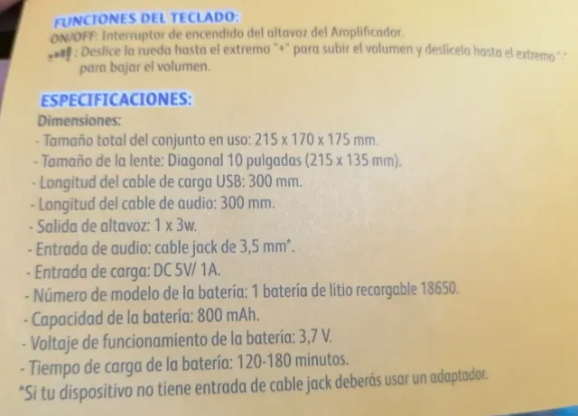Pantalla Amplificadora con altavoces para Móvil