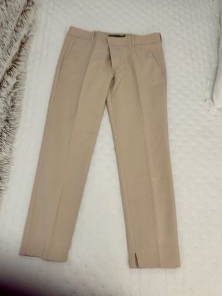 Pantalón pinzas beige trabajo