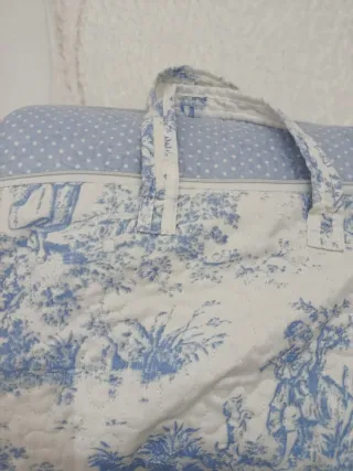 Colcha bouti 90cm celeste reversible