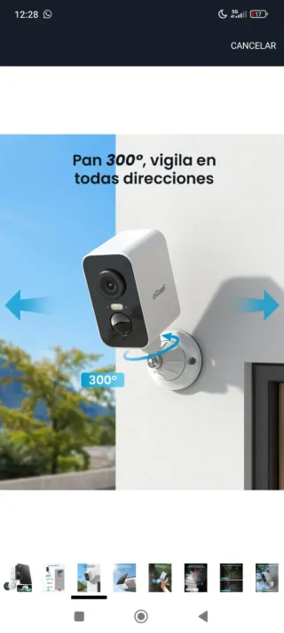 ioGeek Cámara Seguridad 4G LTE Batería Solar