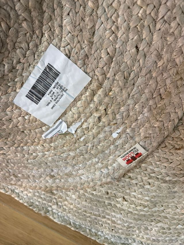 Alfombra ovalada de yute beige