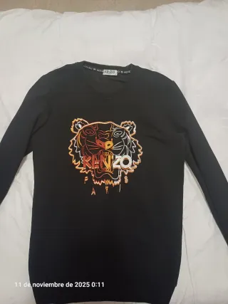 Sudadera Kenzo Negra con Diseño Tigre