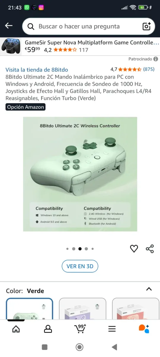 Mando 8BitDo Ultimate 2C Wireless
