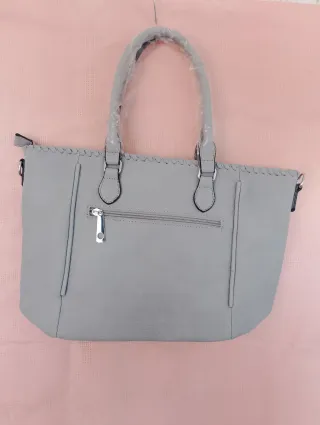 Lote AM Bolso Gris y Pulseras Multicolor