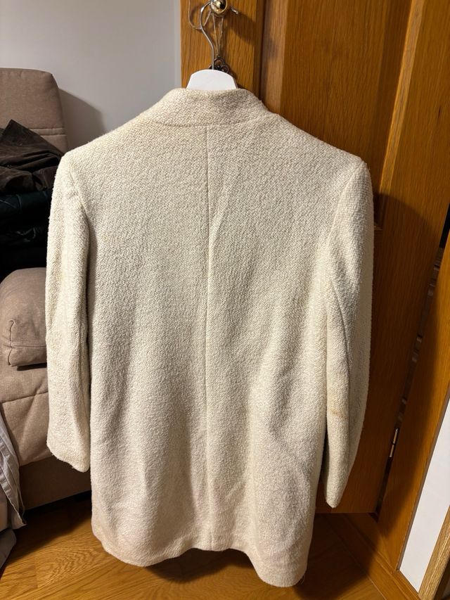 Abrigo paño beige Stradivarius Talla S
