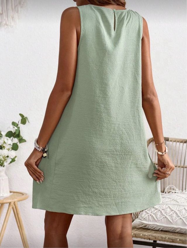 Vestido Maternidad Verde Sin Mangas