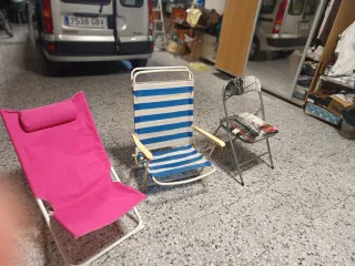 Hamacas de playa y silla plegable