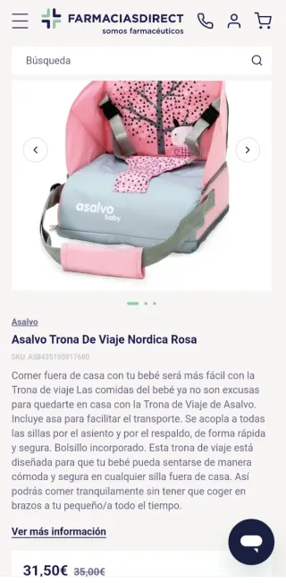Trona portátil infantil Asalvo rosa