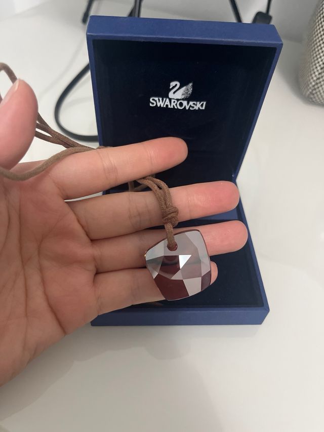 Collar Swarovski ORIGINAL Corazón Cristal Gris