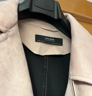 Cazadora Biker Zara Rosa Beige Talla XL