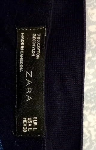 Chaqueta Zara azul marino talla L