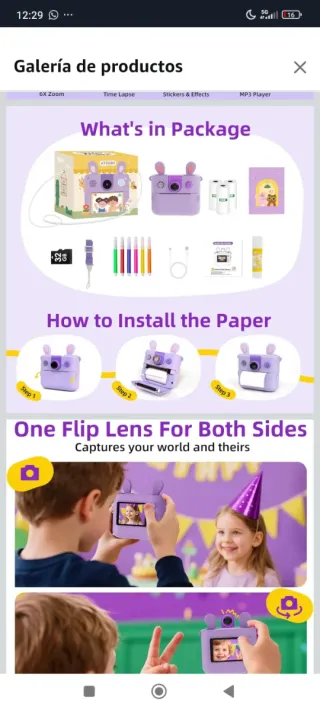 Cámara Infantil ORGSTA con Impresora y Música