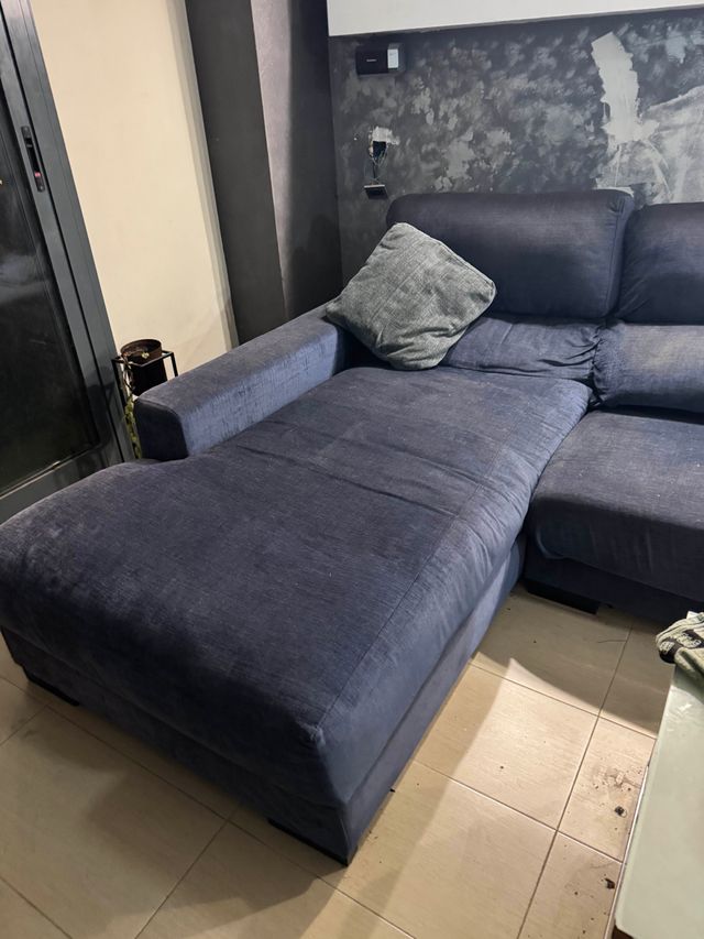 Sofá Chaiselongue Azul/Gris 3x1.90
